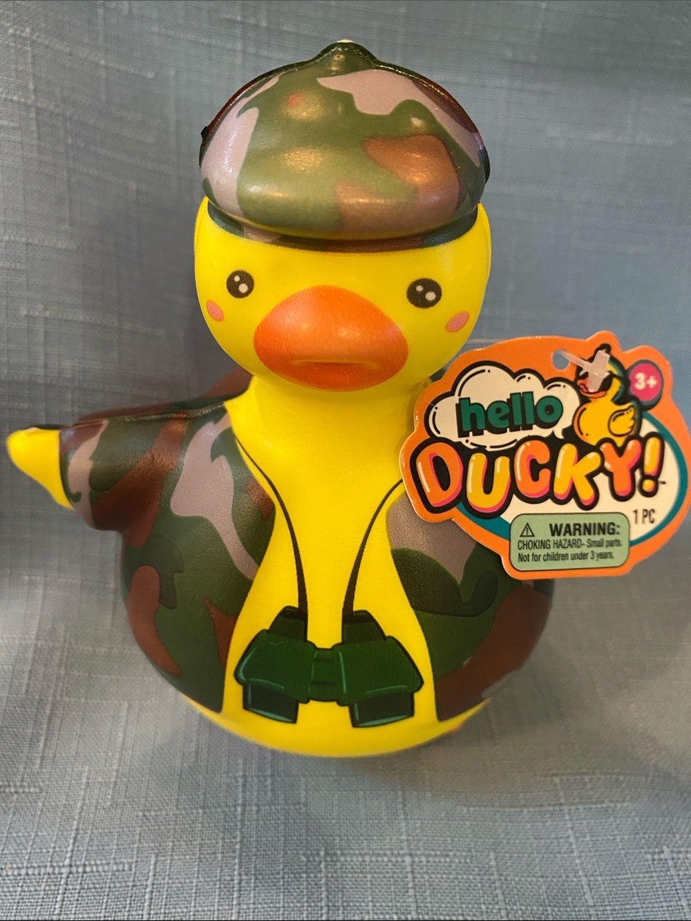 Hello Ducky! Camo Duck Squishy Toy - Yellow & Green